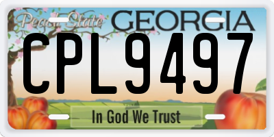 GA license plate CPL9497