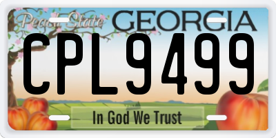GA license plate CPL9499
