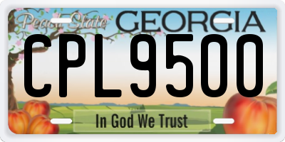 GA license plate CPL9500