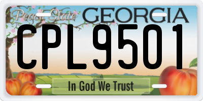 GA license plate CPL9501