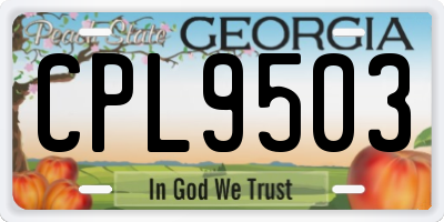 GA license plate CPL9503