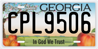 GA license plate CPL9506