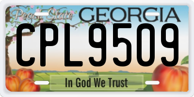 GA license plate CPL9509