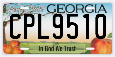GA license plate CPL9510