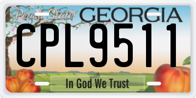 GA license plate CPL9511