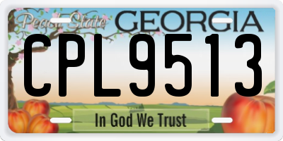 GA license plate CPL9513