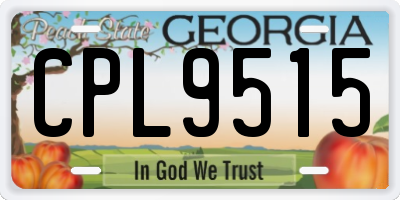 GA license plate CPL9515