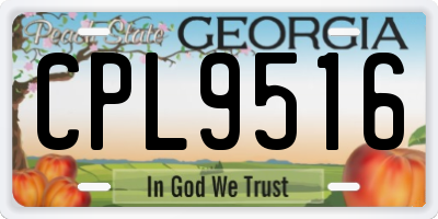 GA license plate CPL9516