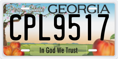 GA license plate CPL9517