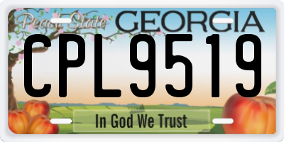 GA license plate CPL9519