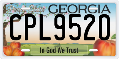 GA license plate CPL9520