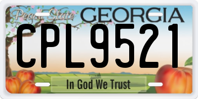 GA license plate CPL9521