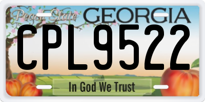 GA license plate CPL9522