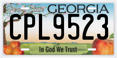 GA license plate CPL9523