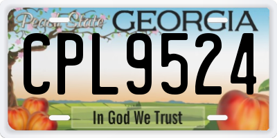GA license plate CPL9524