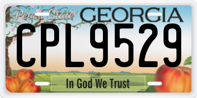 GA license plate CPL9529