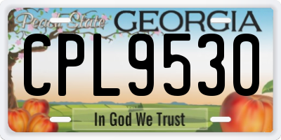 GA license plate CPL9530