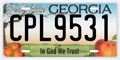 GA license plate CPL9531