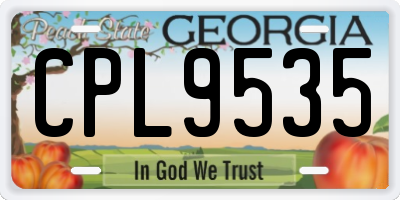 GA license plate CPL9535