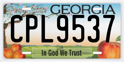 GA license plate CPL9537