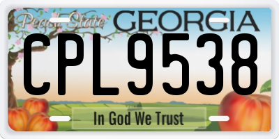 GA license plate CPL9538