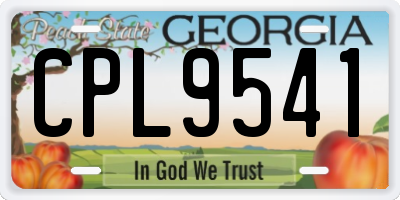GA license plate CPL9541