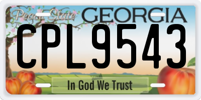 GA license plate CPL9543