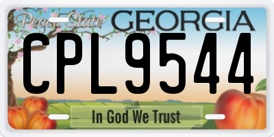 GA license plate CPL9544