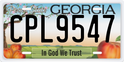 GA license plate CPL9547