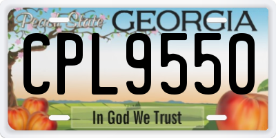 GA license plate CPL9550