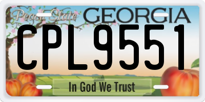 GA license plate CPL9551