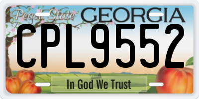 GA license plate CPL9552