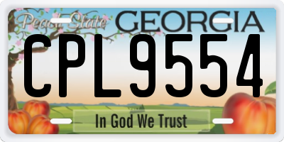 GA license plate CPL9554
