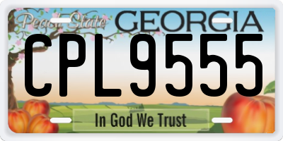 GA license plate CPL9555