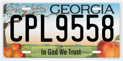 GA license plate CPL9558