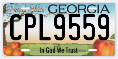 GA license plate CPL9559