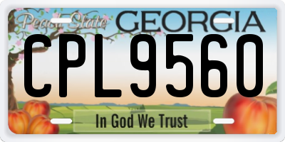 GA license plate CPL9560