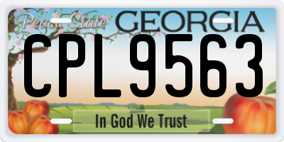 GA license plate CPL9563