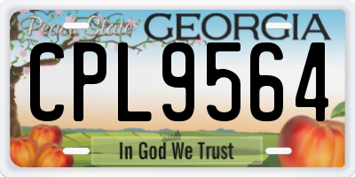 GA license plate CPL9564