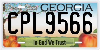 GA license plate CPL9566