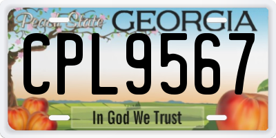 GA license plate CPL9567
