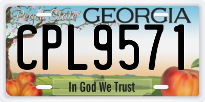 GA license plate CPL9571