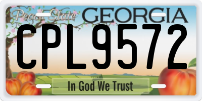GA license plate CPL9572