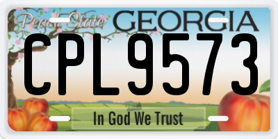 GA license plate CPL9573