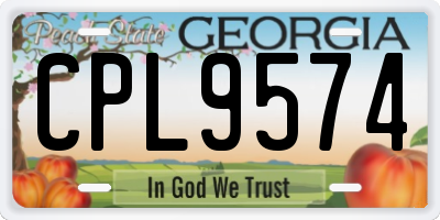GA license plate CPL9574