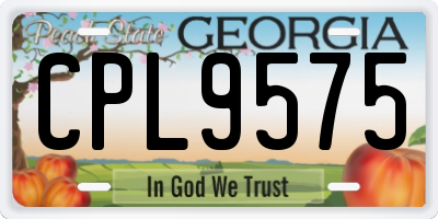 GA license plate CPL9575