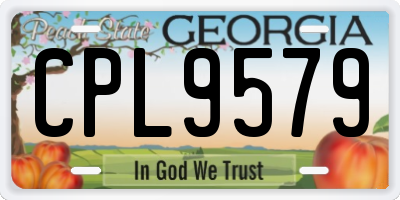 GA license plate CPL9579