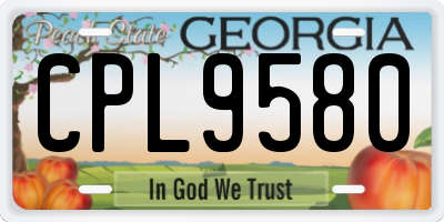 GA license plate CPL9580