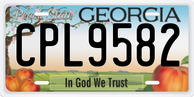 GA license plate CPL9582