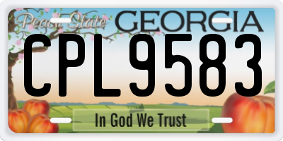 GA license plate CPL9583